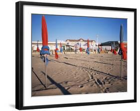 Beach and Hotel Royal in Distance, Deauville, Basse Normandie (Normandy), France-Guy Thouvenin-Framed Photographic Print