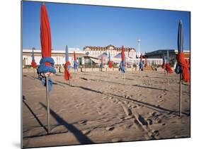 Beach and Hotel Royal in Distance, Deauville, Basse Normandie (Normandy), France-Guy Thouvenin-Mounted Photographic Print