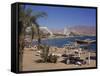 Beach and Hotels, Eilat, Israel, Middle East-Simanor Eitan-Framed Stretched Canvas