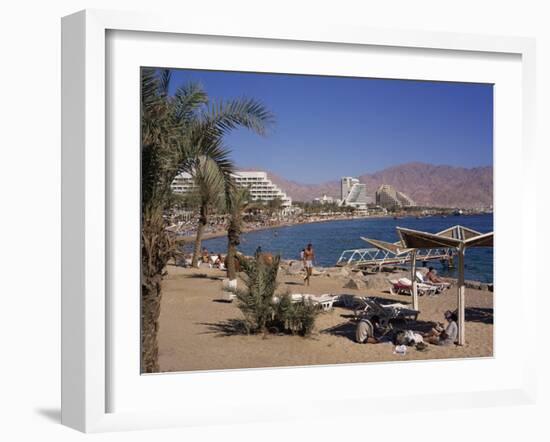 Beach and Hotels, Eilat, Israel, Middle East-Simanor Eitan-Framed Photographic Print