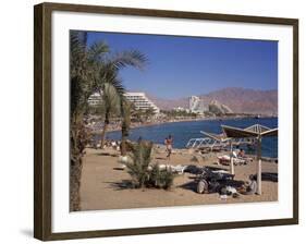 Beach and Hotels, Eilat, Israel, Middle East-Simanor Eitan-Framed Photographic Print
