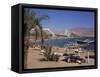 Beach and Hotels, Eilat, Israel, Middle East-Simanor Eitan-Framed Stretched Canvas