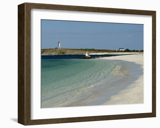 Beach and Lighthouse, Islands of Glenan, Brittany, France, Europe-Groenendijk Peter-Framed Photographic Print