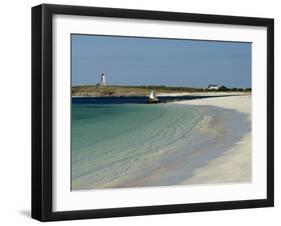 Beach and Lighthouse, Islands of Glenan, Brittany, France, Europe-Groenendijk Peter-Framed Photographic Print