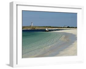 Beach and Lighthouse, Islands of Glenan, Brittany, France, Europe-Groenendijk Peter-Framed Photographic Print