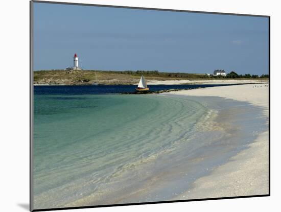 Beach and Lighthouse, Islands of Glenan, Brittany, France, Europe-Groenendijk Peter-Mounted Photographic Print