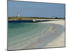 Beach and Lighthouse, Islands of Glenan, Brittany, France, Europe-Groenendijk Peter-Mounted Photographic Print