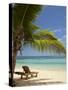 Beach and Lounger, Plantation Island Resort, Malolo Lailai Island, Mamanuca Islands, Fiji-David Wall-Stretched Canvas