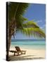 Beach and Lounger, Plantation Island Resort, Malolo Lailai Island, Mamanuca Islands, Fiji-David Wall-Stretched Canvas