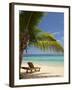 Beach and Lounger, Plantation Island Resort, Malolo Lailai Island, Mamanuca Islands, Fiji-David Wall-Framed Premium Photographic Print