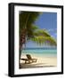 Beach and Lounger, Plantation Island Resort, Malolo Lailai Island, Mamanuca Islands, Fiji-David Wall-Framed Photographic Print