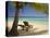 Beach and Lounger, Plantation Island Resort, Malolo Lailai Island, Mamanuca Islands, Fiji-David Wall-Stretched Canvas