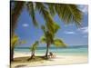 Beach and Lounger, Plantation Island Resort, Malolo Lailai Island, Mamanuca Islands, Fiji-David Wall-Stretched Canvas