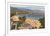 Beach and Mountains, Santa Barbara, California-null-Framed Art Print