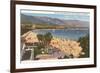 Beach and Mountains, Santa Barbara, California-null-Framed Art Print