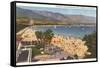 Beach and Mountains, Santa Barbara, California-null-Framed Stretched Canvas