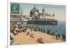 Beach and Palais de La Jetee, Nice. Postcard Sent in 1913-French Photographer-Framed Giclee Print