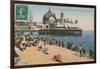 Beach and Palais de La Jetee, Nice. Postcard Sent in 1913-French Photographer-Framed Giclee Print