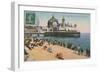 Beach and Palais de La Jetee, Nice. Postcard Sent in 1913-French Photographer-Framed Giclee Print