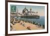 Beach and Palais de La Jetee, Nice. Postcard Sent in 1913-French Photographer-Framed Giclee Print