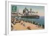 Beach and Palais de La Jetee, Nice. Postcard Sent in 1913-French Photographer-Framed Giclee Print