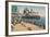 Beach and Palais de La Jetee, Nice. Postcard Sent in 1913-French Photographer-Framed Giclee Print