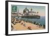 Beach and Palais de La Jetee, Nice. Postcard Sent in 1913-French Photographer-Framed Giclee Print