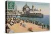 Beach and Palais de La Jetee, Nice. Postcard Sent in 1913-French Photographer-Stretched Canvas