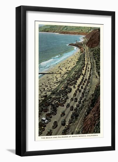 Beach and Palisades, Santa Monica, California-null-Framed Art Print