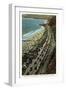 Beach and Palisades, Santa Monica, California-null-Framed Art Print