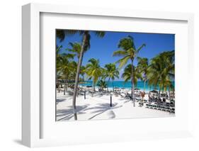 Beach and Palm Trees, Long Bay, Antigua, Leeward Islands, West Indies, Caribbean, Central America-Frank Fell-Framed Photographic Print