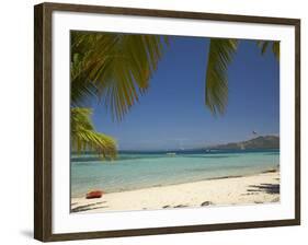 Beach and Palm Trees, Plantation Island Resort, Malolo Lailai Island, Mamanuca Islands, Fiji-David Wall-Framed Photographic Print