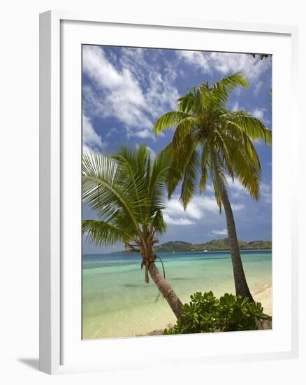 Beach and Palm Trees, Plantation Island Resort, Malolo Lailai Island, Mamanuca Islands, Fiji-David Wall-Framed Photographic Print