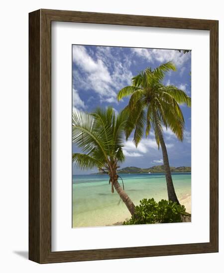 Beach and Palm Trees, Plantation Island Resort, Malolo Lailai Island, Mamanuca Islands, Fiji-David Wall-Framed Photographic Print