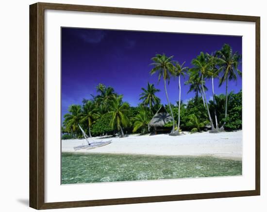 Beach and Palm Trees, Tahiti, Society Islands, French Polynesia, South Pacific Islands, Pacific-Sylvain Grandadam-Framed Photographic Print