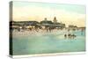 Beach and Pavilion, Narragansett Pier, Rhode Island-null-Stretched Canvas