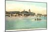 Beach and Pavilion, Narragansett Pier, Rhode Island-null-Mounted Art Print