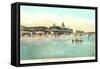 Beach and Pavilion, Narragansett Pier, Rhode Island-null-Framed Stretched Canvas