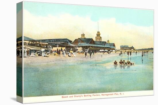 Beach and Pavilion, Narragansett Pier, Rhode Island-null-Stretched Canvas