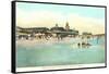 Beach and Pavilion, Narragansett Pier, Rhode Island-null-Framed Stretched Canvas