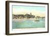 Beach and Pavilion, Narragansett Pier, Rhode Island-null-Framed Art Print