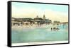 Beach and Pavilion, Narragansett Pier, Rhode Island-null-Framed Stretched Canvas