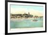 Beach and Pavilion, Narragansett Pier, Rhode Island-null-Framed Art Print