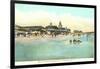 Beach and Pavilion, Narragansett Pier, Rhode Island-null-Framed Art Print