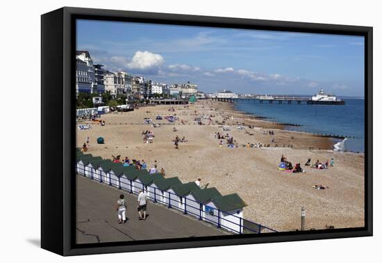 Beach and Pier, Eastbourne, East Sussex, England, United Kingdom, Europe-Stuart Black-Framed Stretched Canvas