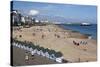 Beach and Pier, Eastbourne, East Sussex, England, United Kingdom, Europe-Stuart Black-Stretched Canvas