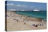 Beach and Pier, Eastbourne, East Sussex, England, United Kingdom, Europe-Stuart Black-Stretched Canvas