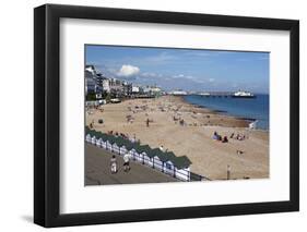 Beach and Pier, Eastbourne, East Sussex, England, United Kingdom, Europe-Stuart Black-Framed Photographic Print