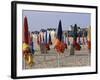 Beach and Rolled up Umbrellas, Deauville, Basse Normandie (Normandy), France-Guy Thouvenin-Framed Photographic Print