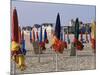 Beach and Rolled up Umbrellas, Deauville, Basse Normandie (Normandy), France-Guy Thouvenin-Mounted Photographic Print